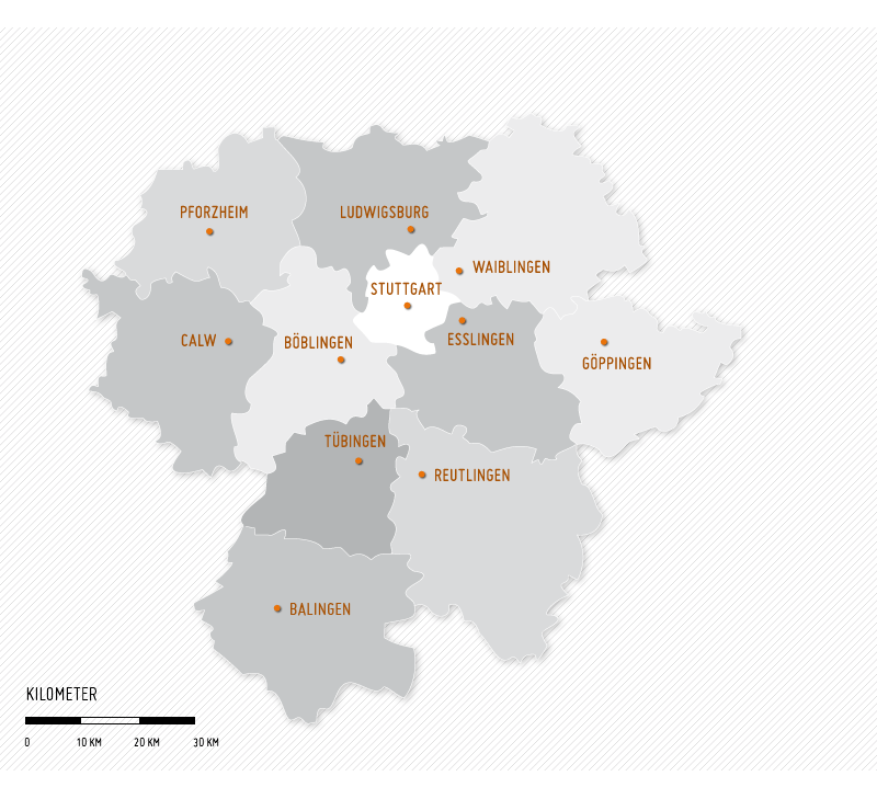 Karte Stuttgart Stadtteile